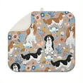 thumbnail image 1 of Adorable Dog-Themed Print Kitchen Drying Mat Foldable Heat Resistant Mat 18"x16", 1 of 1