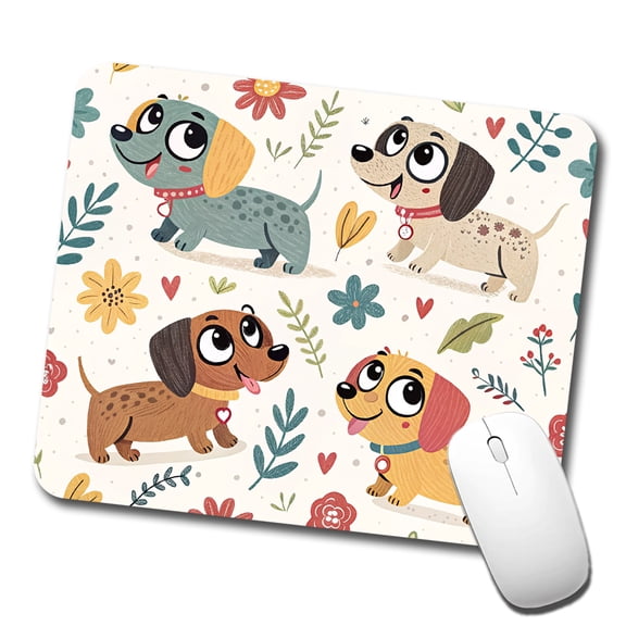 Adorable Dogs Mouse Pad Low Profile Gaming Mat