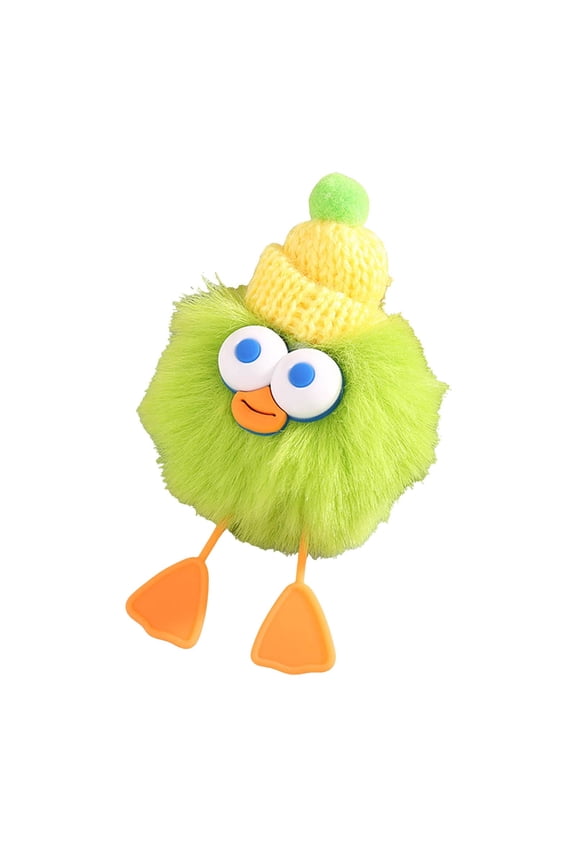 Adorable Duckling Car Keychain Pendant - Cute Cartoon Doll Decoration for Couples and Families - Unique Big Eye Baby Accessory for Bags and Bedrooms