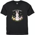 Adorable Easter Bunny and Eggs Design TShirt Soft Pastel Colors Stars