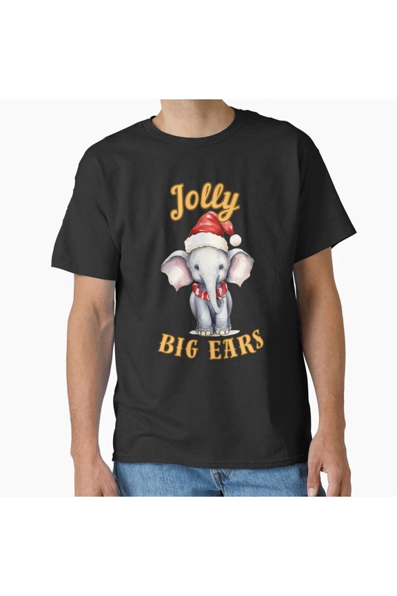 Adorable Elephant Winter Celebration Art Gift Idea Exchange Party Unisex T-Shirt.PNG, up to Size 5XL