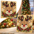 thumbnail image 1 of Adorable Elk Gem Art Kit, DIY Bead Mosaic with Wooden Frame, Christmas Rhinestone Craft Painting, Fun Holiday Decor Set for Kids & Adults, Brown, 1 Pack, 1 of 8