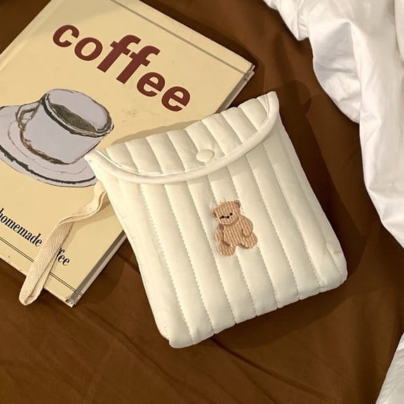 Adorable Embroidered Mini Organizer Bag - Soft Quilted Feminine Hygiene, Cosmetics, and Travel Essentials