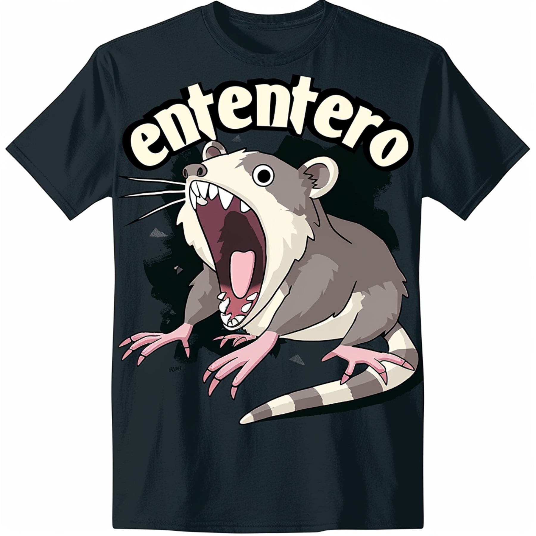 Adorable Ententero Graphic Tee Funny Design on Black Shirt Unique