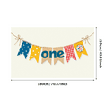 thumbnail image 1 of Adorable Fabric Banner with Polka Dot Gingham Patterns and Cookie One Decoration for First Birthday Party Backdrop Decorations Photography Props Party Supplies, 1 of 8