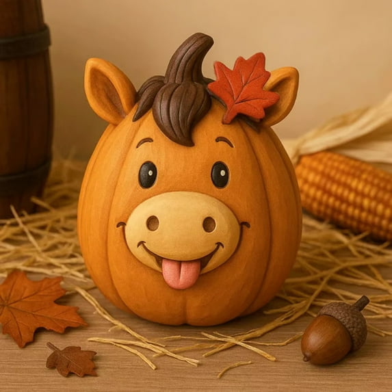 Taicans Adorable Farm Animal Pumpkin Statues - 5 Styles (Cow,Chicken,Duck,Pig,Horse,Sheep) - Resin Fall Harvest Decor for Thanksgiving & Halloween | Cute Autumn Home & Outdoor Décor