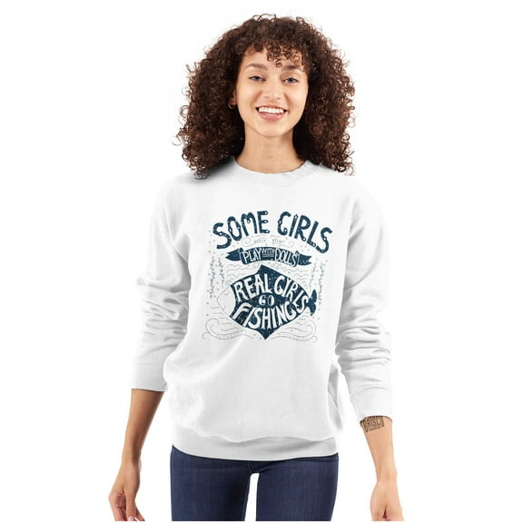 Adorable Father Daughter Fishing Cute Women Crewneck Sweatshirt Brisco Brands S