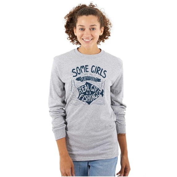 Adorable Father Daughter Fishing Cute Women Plus Size Long Sleeve Graphic Tee Brisco Brands 3X