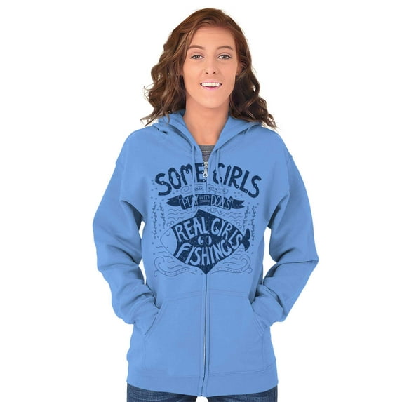 Adorable Father Daughter Fishing Cute Zip Hoodie Sweatshirt Women Brisco Brands L