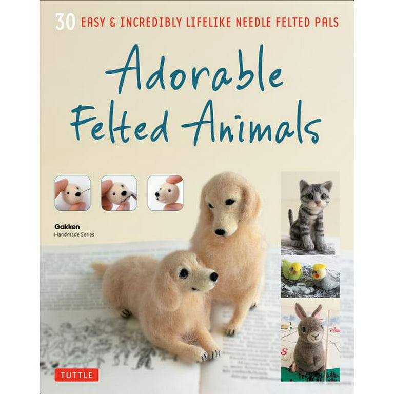 Handmade Needle felted dog felting kit project Animals Pug cute