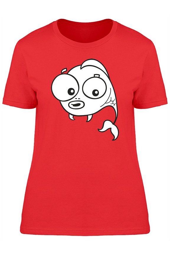 Adorable Fish Cartoon T-Shirt Women -Image by Shutterstock, Female Small