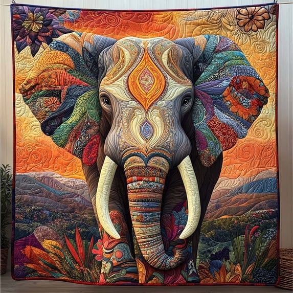 Moonlit Elephant Quilted Blanket - Walmart.com