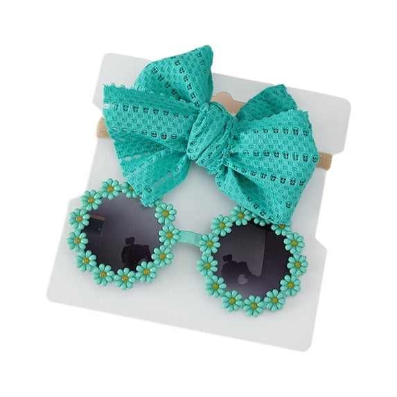 Adorable Floral Baby Sunglasses with Adjustable Headband for Outdoor Beach Sun Toddler Girl Boy,Color:Green