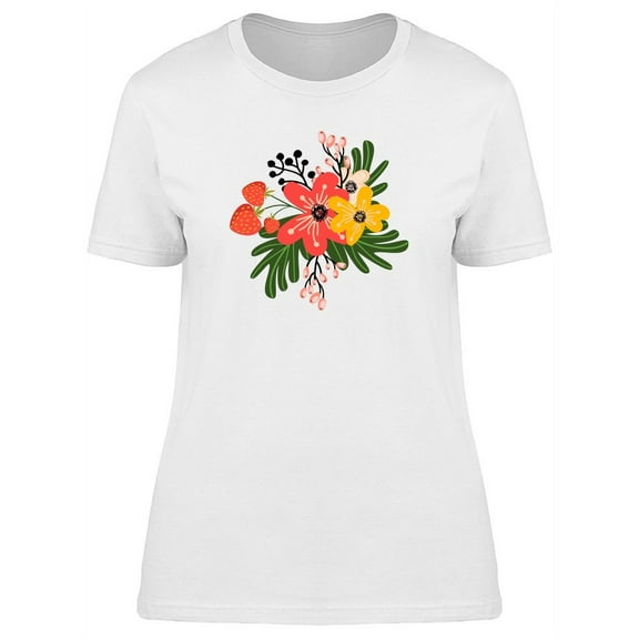 Adorable Floral Summer Bouquet T-Shirt Women -Image by Shutterstock, Female Medium