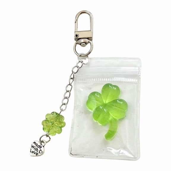 Resin Four Leaf Clovers Charm Keychain Stylish Phone Charm Strap for Women and Teens Soft and Lightweight Accessory