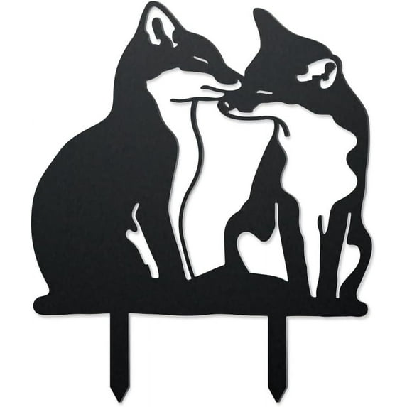 Adorable Fox Metal Outdoor Statues Silhouette Fox Metal Decorative Garden Stakes Funny Animal Silhouette Ornament Gift Fox Outdoor Decoration for Garden Backyard Patio Lawn Outdoor Ornaments