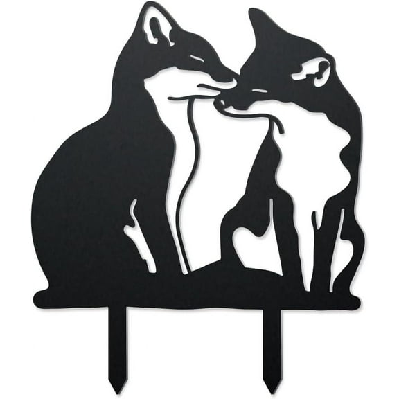 Adorable Fox Metal Outdoor Statues Silhouette Fox Metal Decorative Garden Stakes Funny Animal Silhouette Ornament Gift Fox Outdoor Decoration for Garden Backyard Patio Lawn Outdoor Ornaments