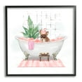 thumbnail image 1 of Adorable French Bulldog in Pink Bubble Bath Animals & Insects Framed Art Print Wall Art, 17x17, 1 of 8