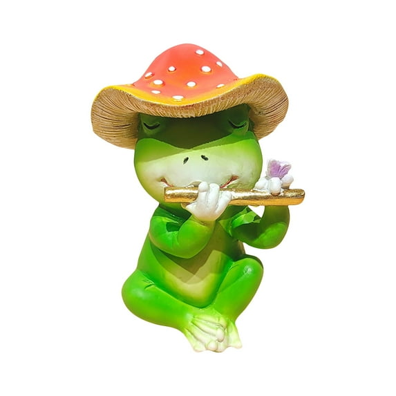 Adorable Frog Garden Statue Outdoor Garden Aesthetics Plant Decoration For Yard Patio Or Balcony
