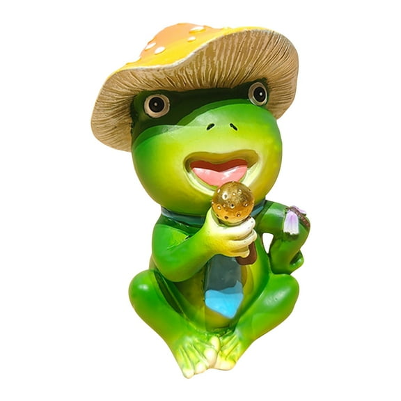 Adorable Frog Garden Statue Outdoor Garden Aesthetics Plant Decoration For Yard Patio Or Balcony