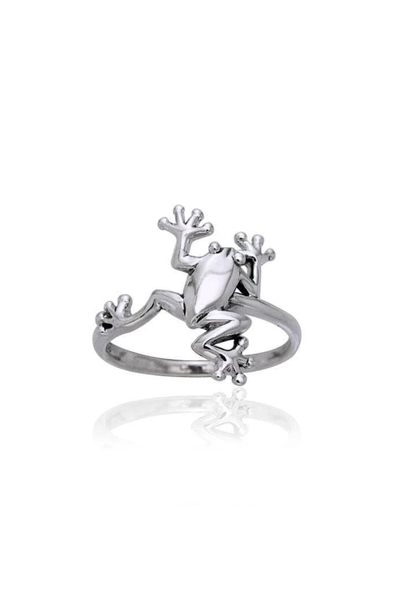 Adorable Frog Ring 925 Sterling Silver Fine Animal Totem Transformation Jewelry