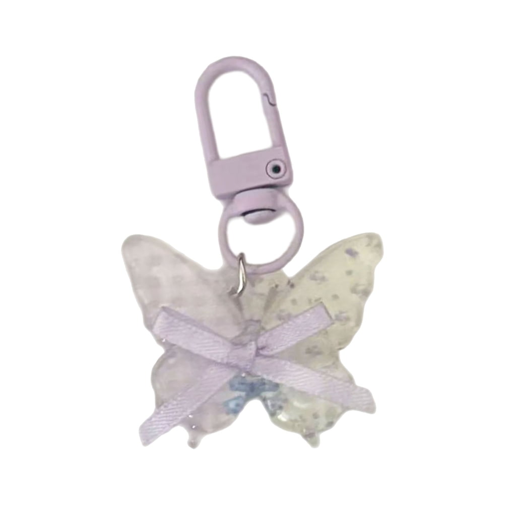 Adorable Frosted Butterfly Keychain Soft Resin Bag Accessory Stylish ...