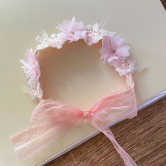 Adorable Full Moon Lace Headband for Baby Girls Soft Infant Hair Accessory for 1 Year Old Milestones & Daily Wear