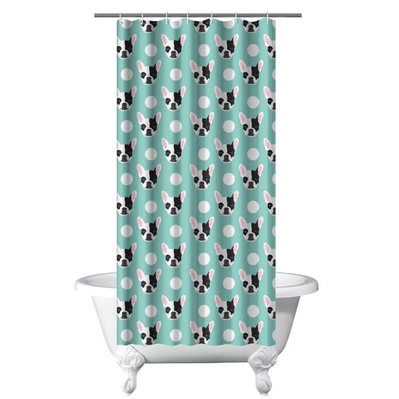 Adorable Funny Dog Bathroom Curtain Waterproof Machine Washable Shower Curtain Cartoon Puppy Print
