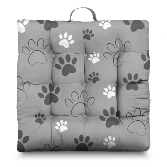 Adorable Furry Friend Floor Cushion - Oversized Square Pillow with Playful Puppy Print