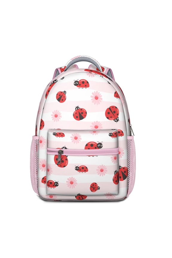 Adorable Garden Ladybug Backpack – Cute Ladybird Cartoon Print with Red Polka Dot Pattern for Nature Insect Fans