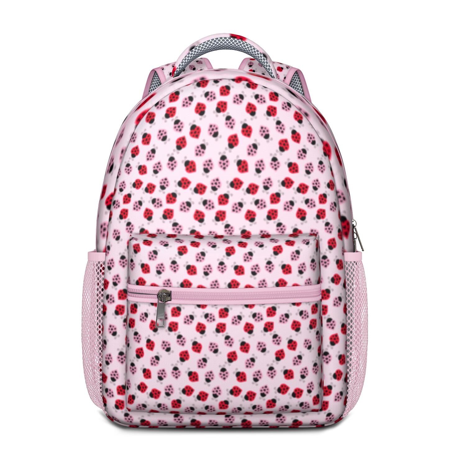 Adorable Garden Ladybug Backpack – Cute Ladybird Cartoon Print with Red ...
