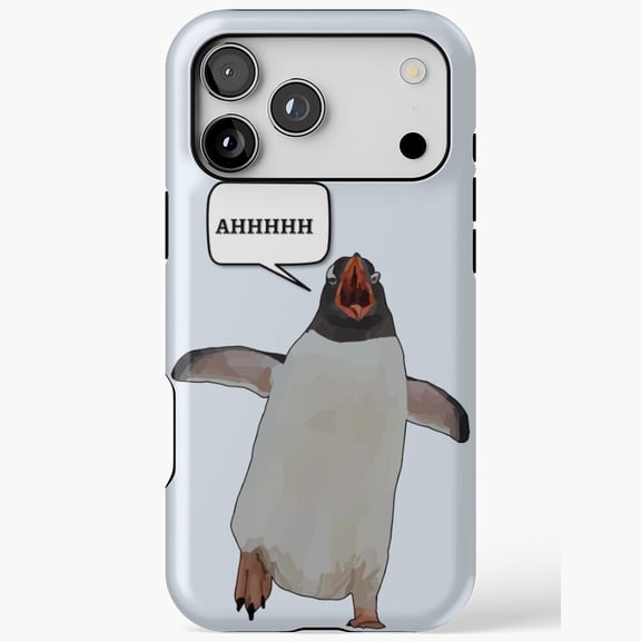 Adorable Gentoo Penguin Screaming iPhone Case 17 to 11 Pro Max up to size 5XL