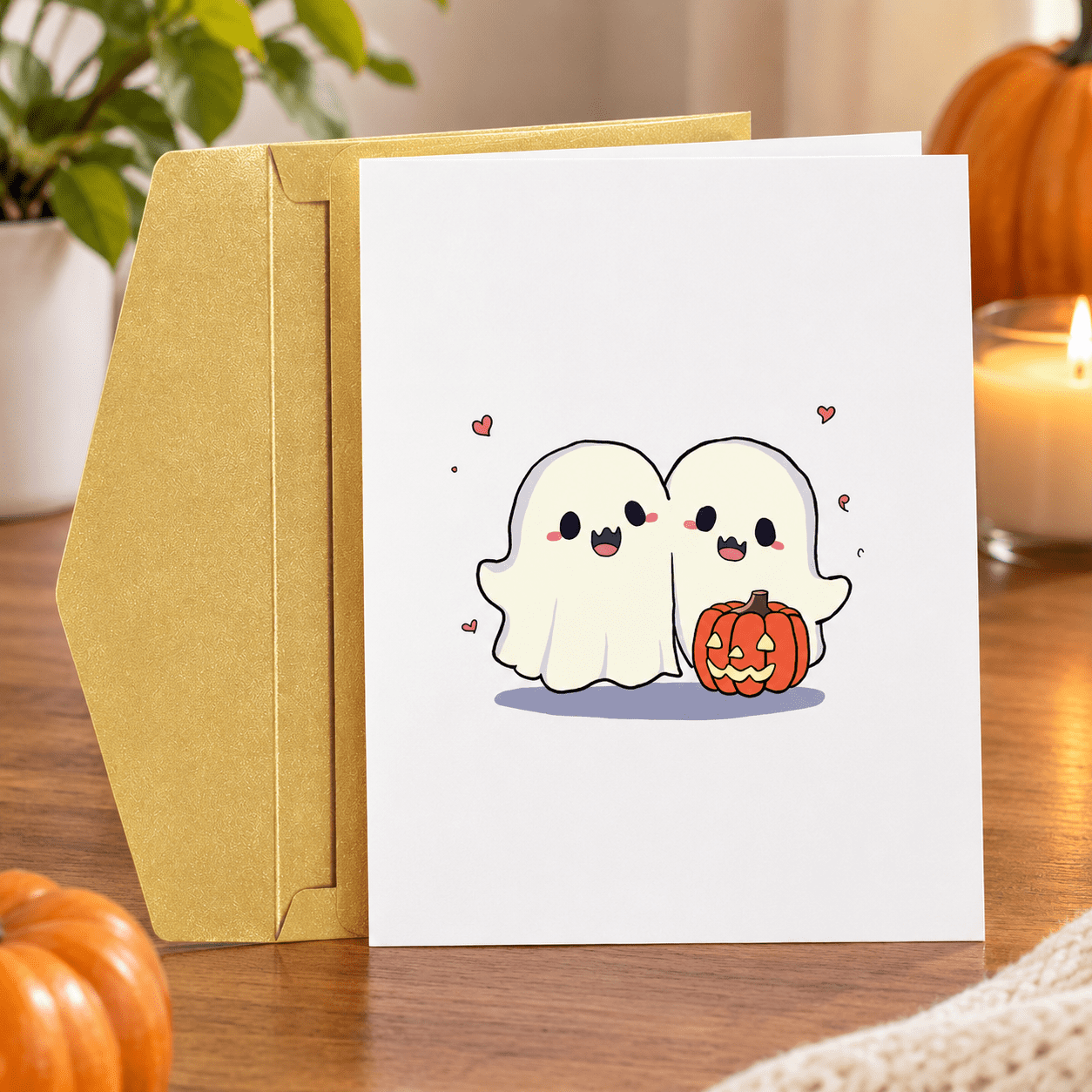 Adorable Ghost Anniversary Card for Him Her, Cute Halloween Card for ...