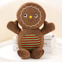 Adorable Ginger Bread Plush Toy Stuffed Caramel Chocolate Gingerbread Man Cushion Christmas Tree House Bow Ring Decor Xmas Deer