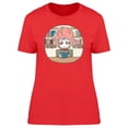 thumbnail image 1 of Adorable Girl On A Library Tee Women's -Image by Shutterstock, 1 of 2
