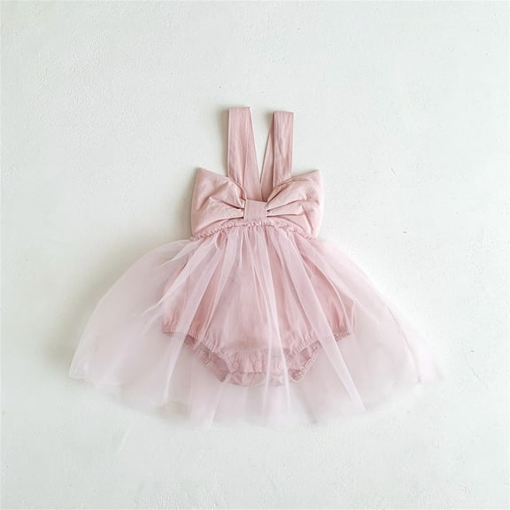 Adorable Girls Bodysuits Spring Summer Bow Tie Sleeveless Romper Dress Comfortable Fashionable Baby Outfit