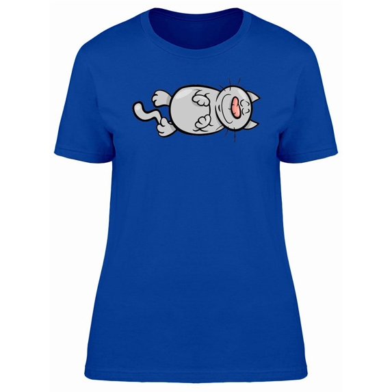 Adorable Gray Cartoon Kitten Tee Women's -Image by Shutterstock