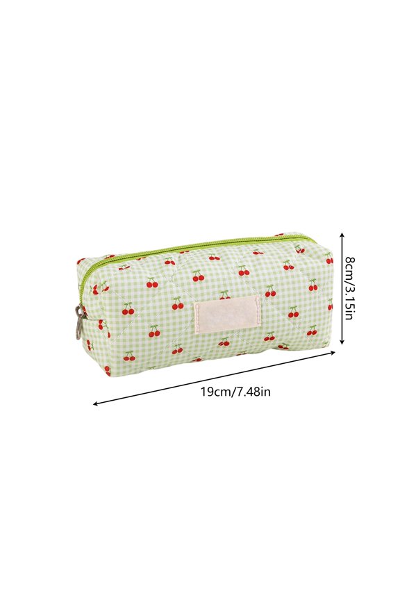 Adorable Green Multi-Purpose Zipper Pouch – Compact Cloth Organizer for Makeup Brushes, Pens & Travel Essentials, Versatile Portable Storage Bag