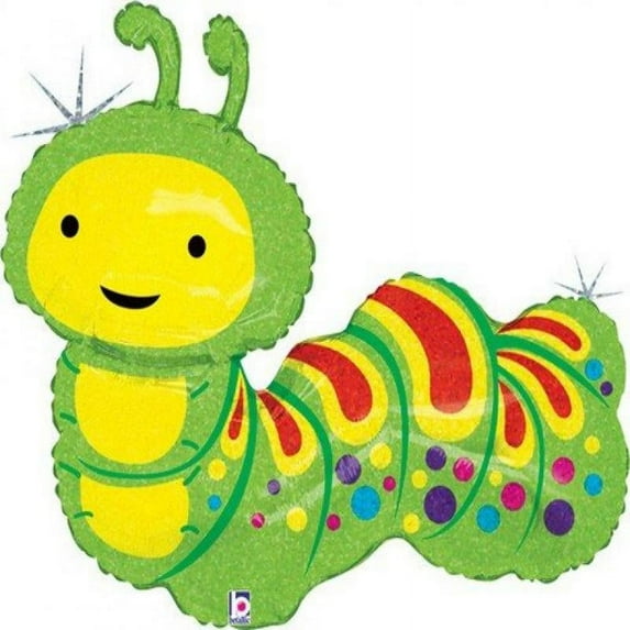 Adorable Green Springtime Caterpillar 32 Mylar Balloon