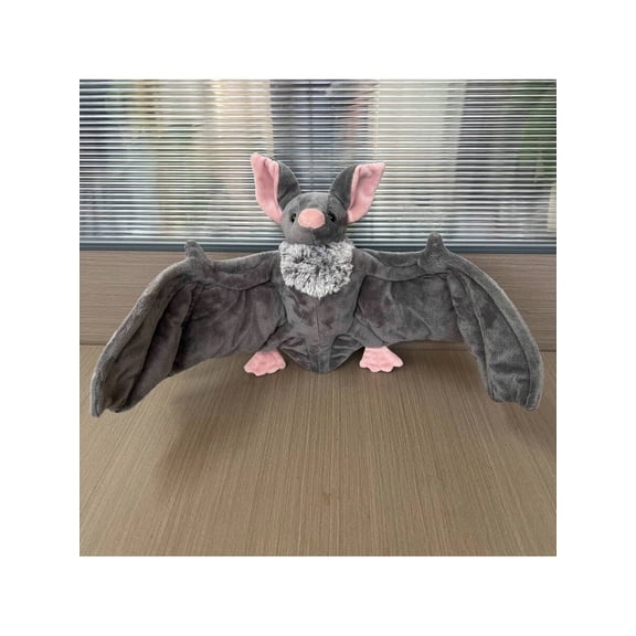 Adorable Grey Bat Plush - 23" Wingspan Soft Stuffed Animal, Halloween Party Decor For Home Bedroom Car, Cute Spooky Gift For Animal Lovers