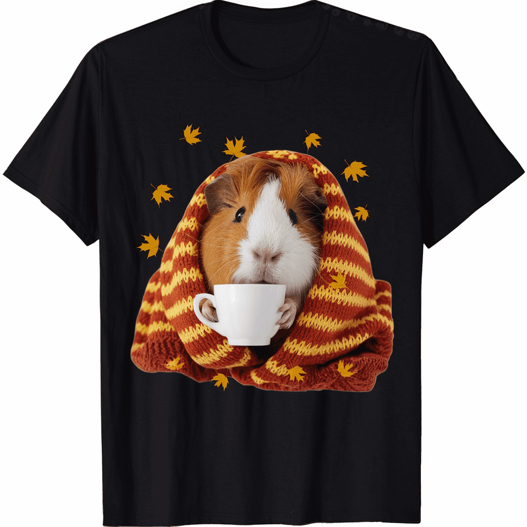 Adorable Guinea Pig In A Blanket Autumn Thanksgiving TShirt