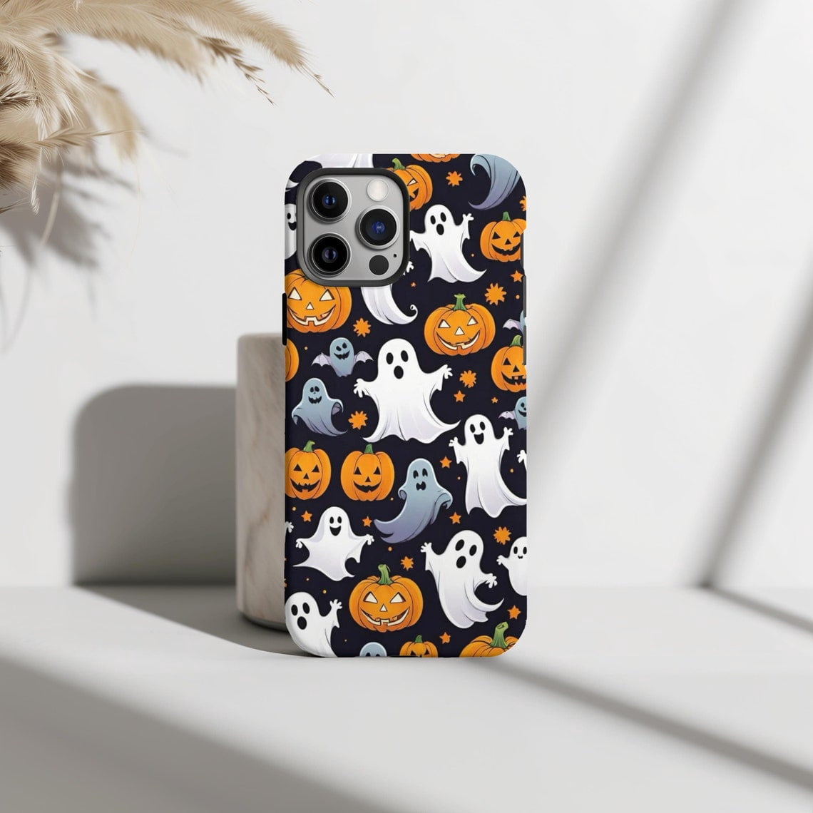 Adorable Halloween Ghosts with Pumpkin Design iPhone Case for 11 12 13 ...