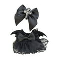 thumbnail image 1 of Adorable Handmade Crochet Doll Clothing Set, Gothic-Style Headdress With Large Bow And Lace-Trimmed Skirt, Perfect For 17Cm And 5.91-6.7 Inch Dolls, Ideal For Collectors And, 1 of 4