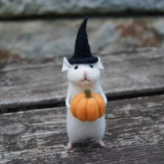 Adorable Handmade Felt Mouse Doll – Cute Halloween Pumpkin Mouse, Festive Birthday Cake Mouse & Jolly Christmas Mouse – Perfect for Decor & Gift Giving Soft Plush Dolls for Kids & Collectors