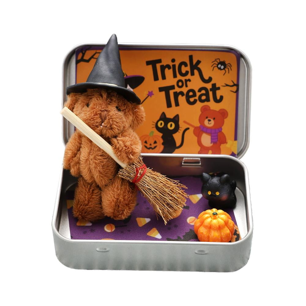 Adorable Handmade Halloween Witch Teddy Bear in Decorative Box Unique