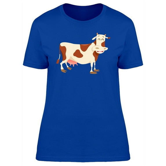 Adorable Happy Cow Cartoon T-Shirt Women -Image by Shutterstock, Female XX-Large