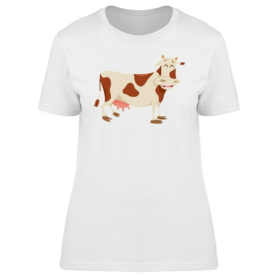 Adorable Happy Cow Cartoon T-Shirt Women -Image by Shutterstock, Female x-Large