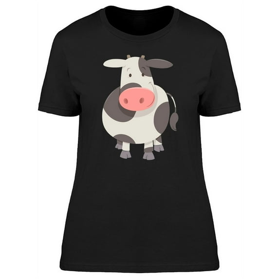 Adorable Happy Cow Doodle T-Shirt Women -Image by Shutterstock, Female Large