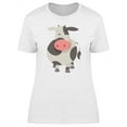 thumbnail image 1 of Adorable Happy Cow Doodle T-Shirt Women -Image by Shutterstock, Female Medium, 1 of 2