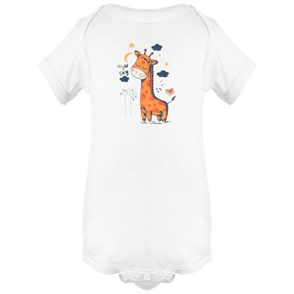 Adorable Happy Giraffe Cartoon Bodysuit Infant -Image by Shutterstock, Newborn